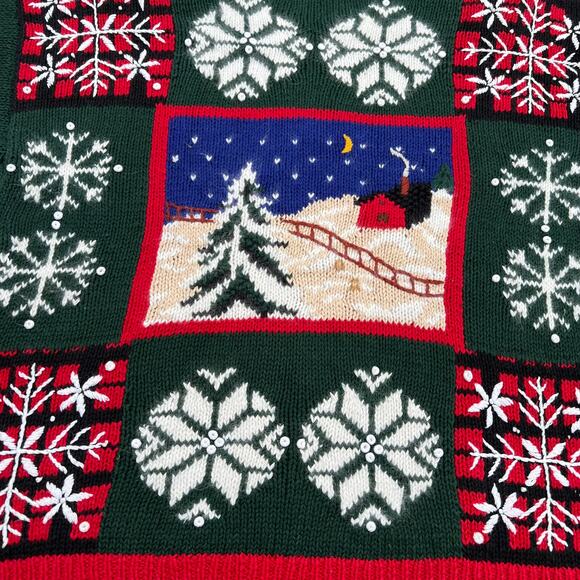 Croft&Barrow Knitted by Hand Winter Christmas Sweater Sz L - Picture 5 of 7